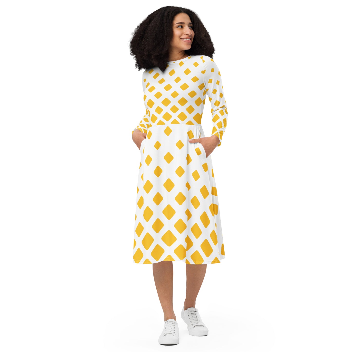 Langärmliges Midikleid mit Allover-Druck | Elegantes & Bequemes Design - MAX F. ArtGrafic
