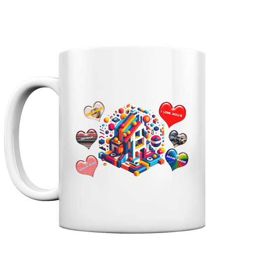 I LOVE HOUSE Tasse - glänzende Kaffeetasse für Houseliebhaber - MAX F. ArtGrafic