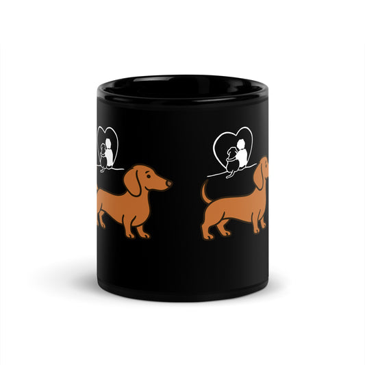 Schwarze glänzende Tasse - Dackel - MAX F. ArtGrafic