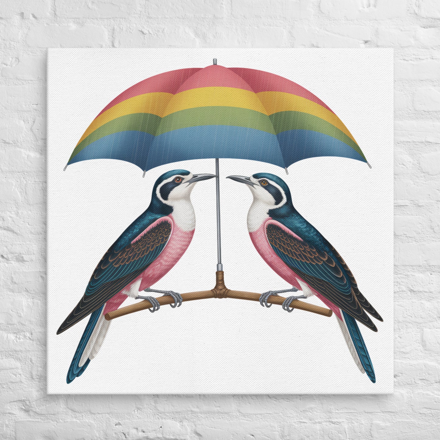 Leinwand TWO BIRDS WITH UMBRELLA - MAX F. ArtGrafic