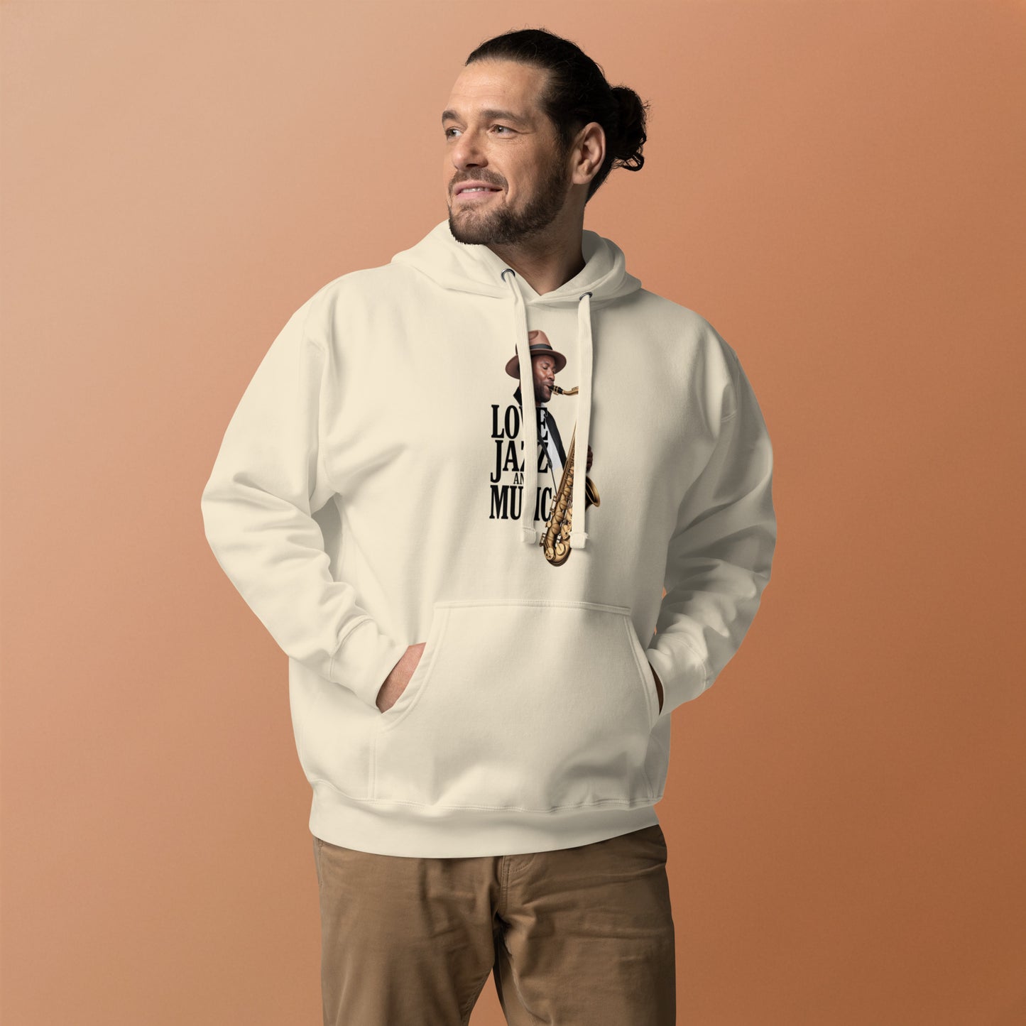 Unisex Kapuzenpullover LOVE JAZZ AND MUSIC für Jazz Musik Liebhaber - MAX F. ArtGrafic