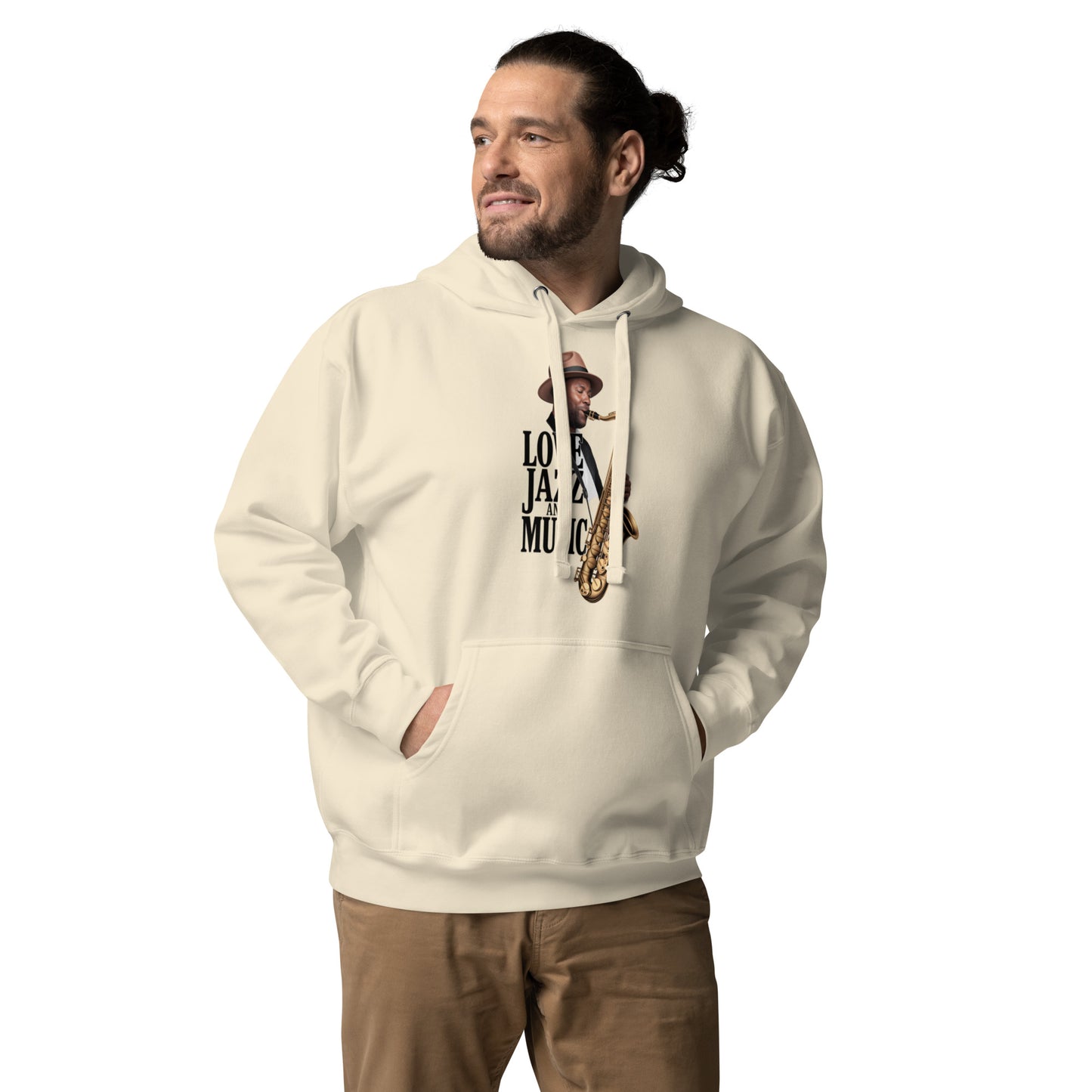 Unisex Kapuzenpullover LOVE JAZZ AND MUSIC für Jazz Musik Liebhaber - MAX F. ArtGrafic