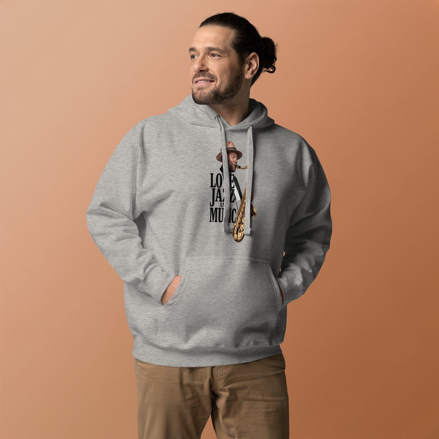 Unisex Kapuzenpullover LOVE JAZZ AND MUSIC für Jazz Musik Liebhaber - MAX F. ArtGrafic