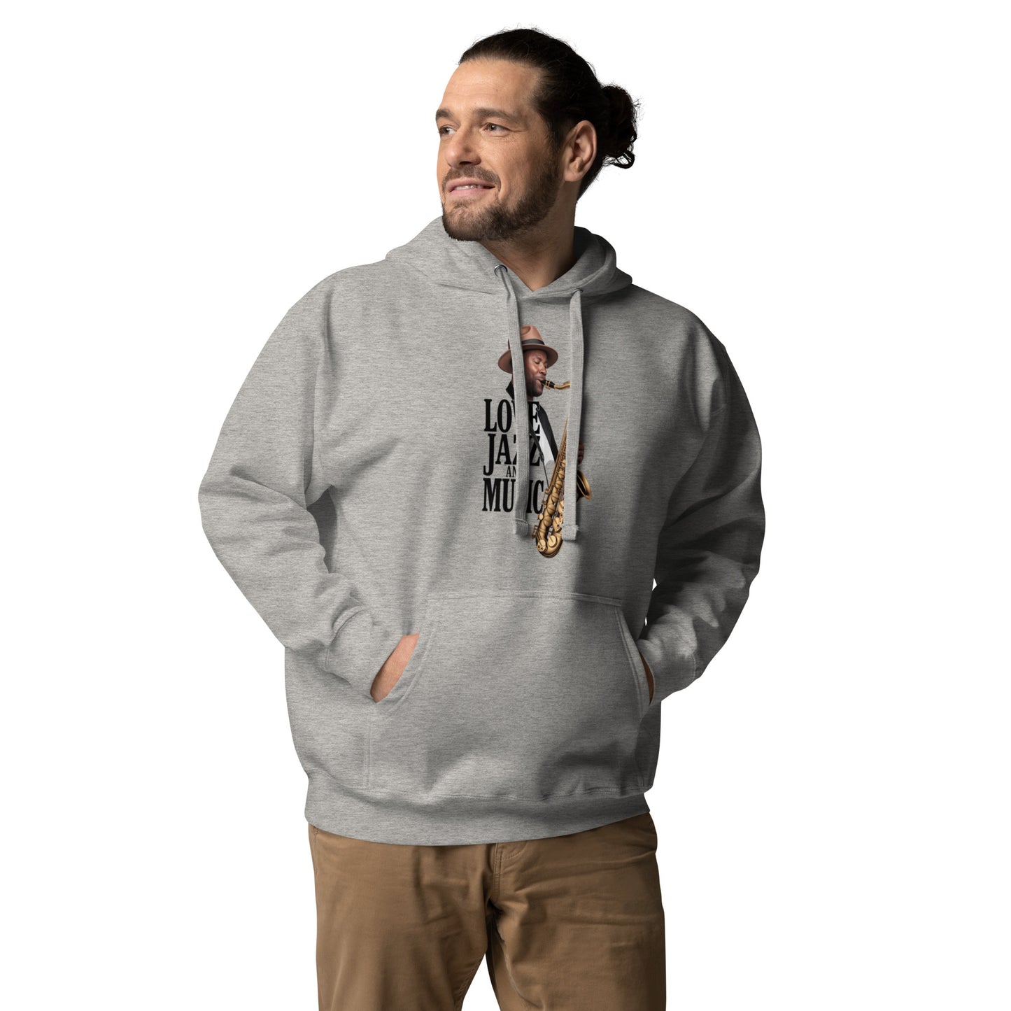 Unisex Kapuzenpullover LOVE JAZZ AND MUSIC für Jazz Musik Liebhaber - MAX F. ArtGrafic