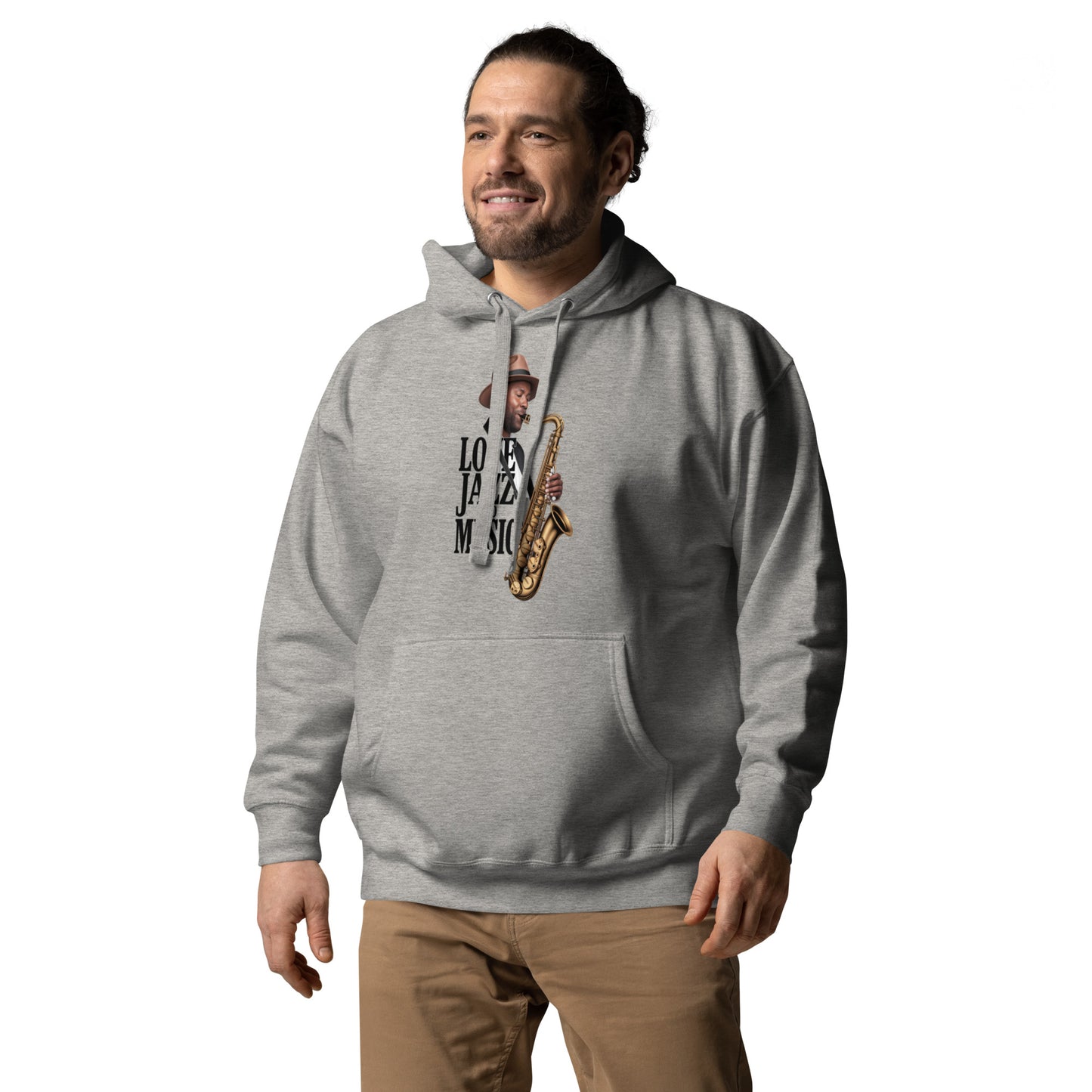 Unisex Kapuzenpullover LOVE JAZZ AND MUSIC für Jazz Musik Liebhaber - MAX F. ArtGrafic