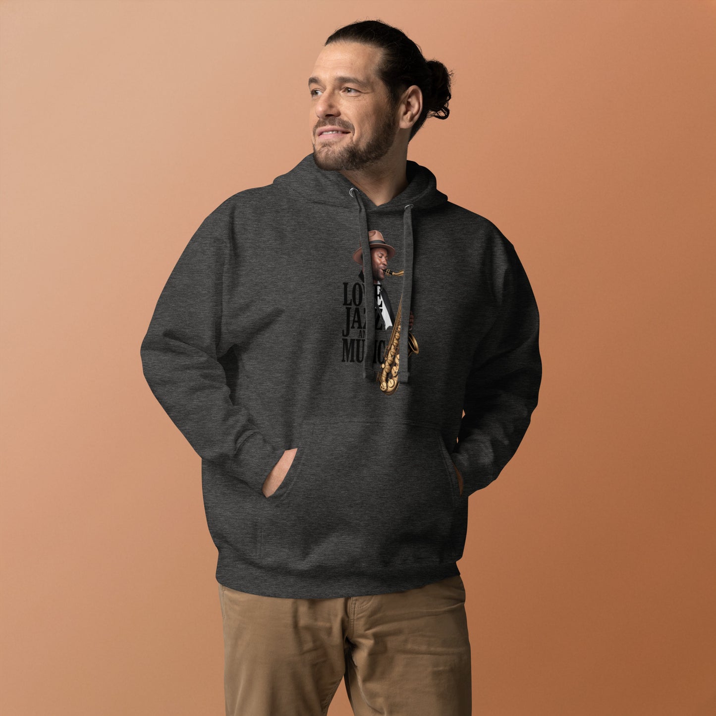 Unisex Kapuzenpullover LOVE JAZZ AND MUSIC für Jazz Musik Liebhaber - MAX F. ArtGrafic