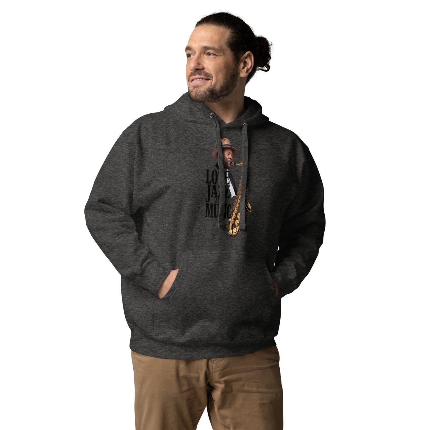 Unisex Kapuzenpullover LOVE JAZZ AND MUSIC für Jazz Musik Liebhaber - MAX F. ArtGrafic