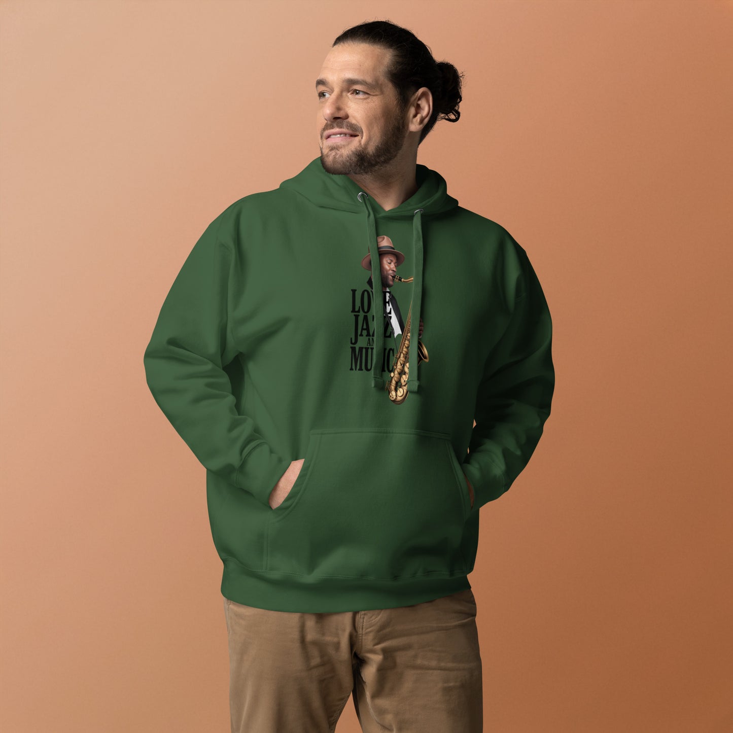 Unisex Kapuzenpullover LOVE JAZZ AND MUSIC für Jazz Musik Liebhaber - MAX F. ArtGrafic