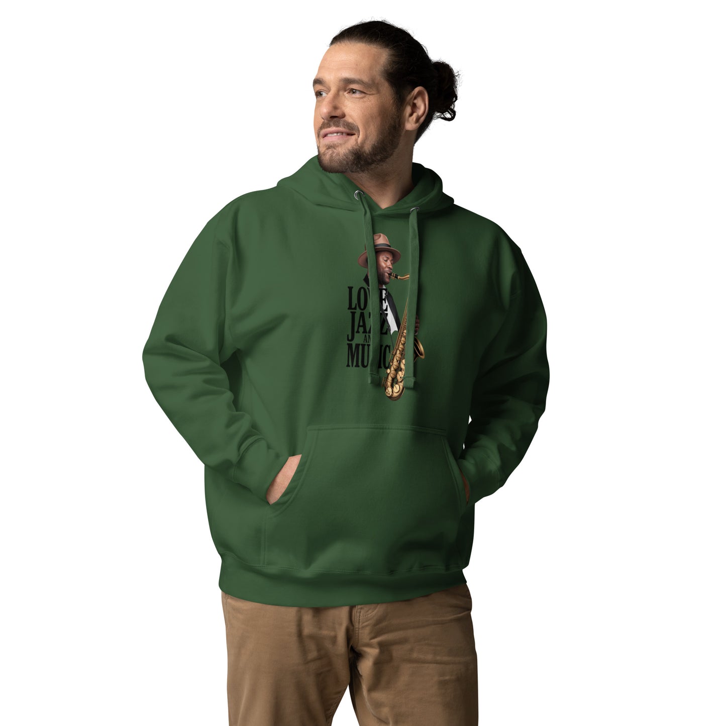 Unisex Kapuzenpullover LOVE JAZZ AND MUSIC für Jazz Musik Liebhaber - MAX F. ArtGrafic