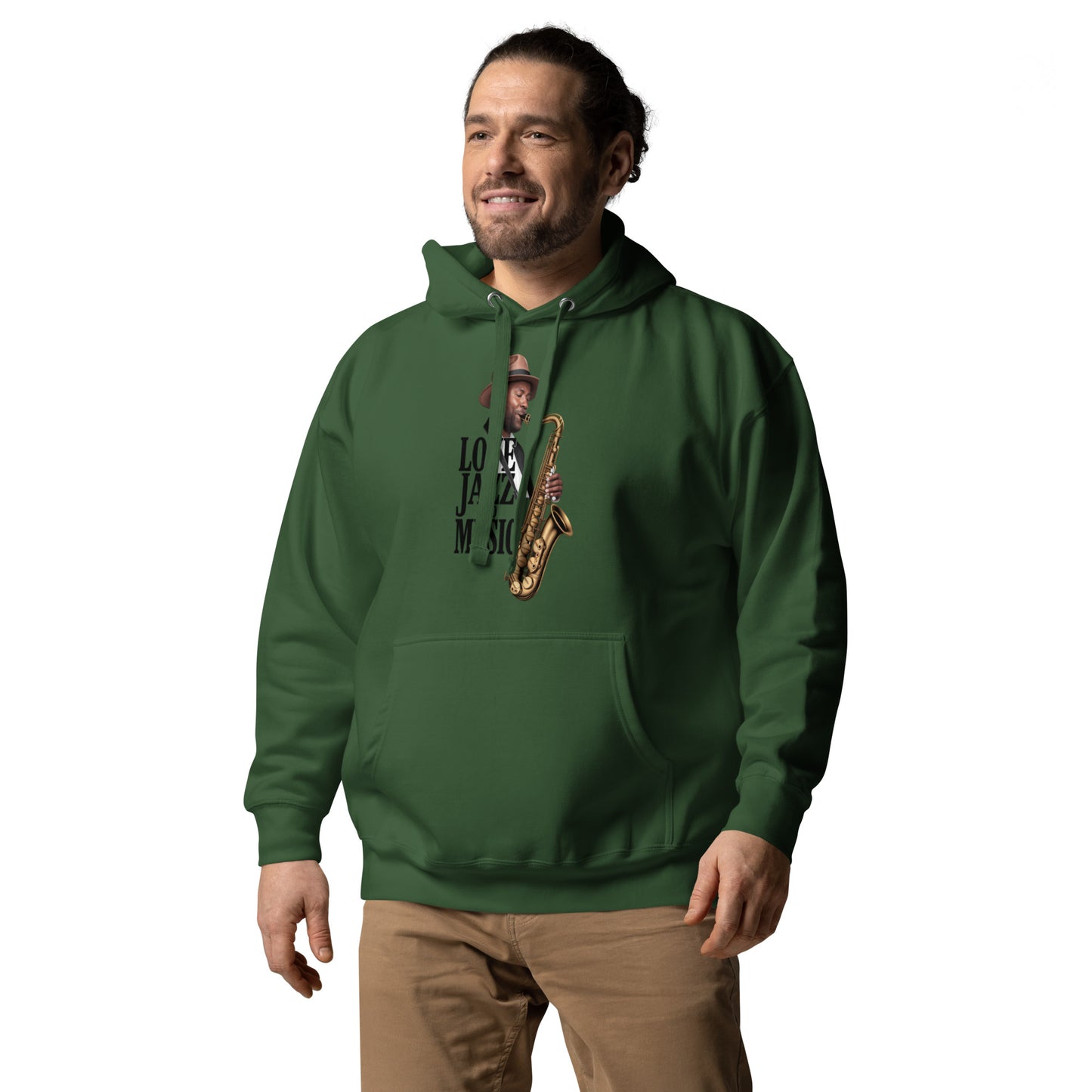 Unisex Kapuzenpullover LOVE JAZZ AND MUSIC für Jazz Musik Liebhaber - MAX F. ArtGrafic