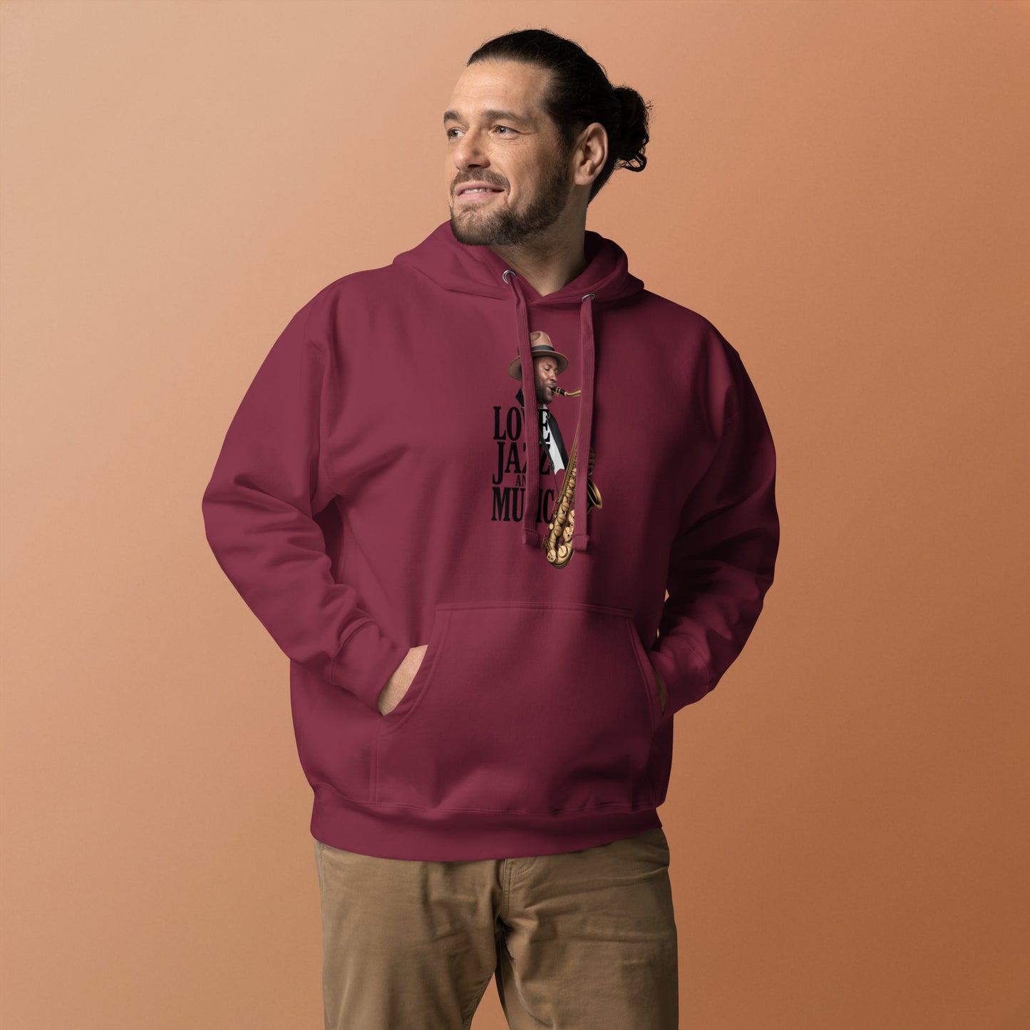 Unisex Kapuzenpullover LOVE JAZZ AND MUSIC für Jazz Musik Liebhaber - MAX F. ArtGrafic