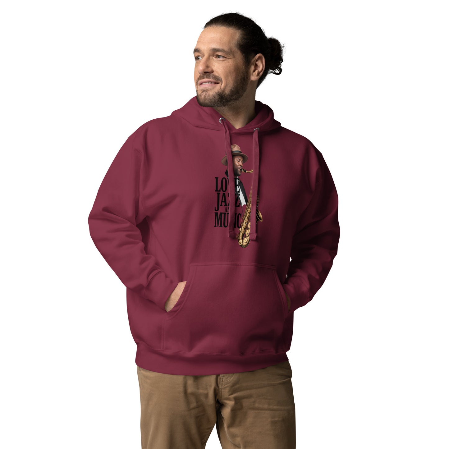 Unisex Kapuzenpullover LOVE JAZZ AND MUSIC für Jazz Musik Liebhaber - MAX F. ArtGrafic