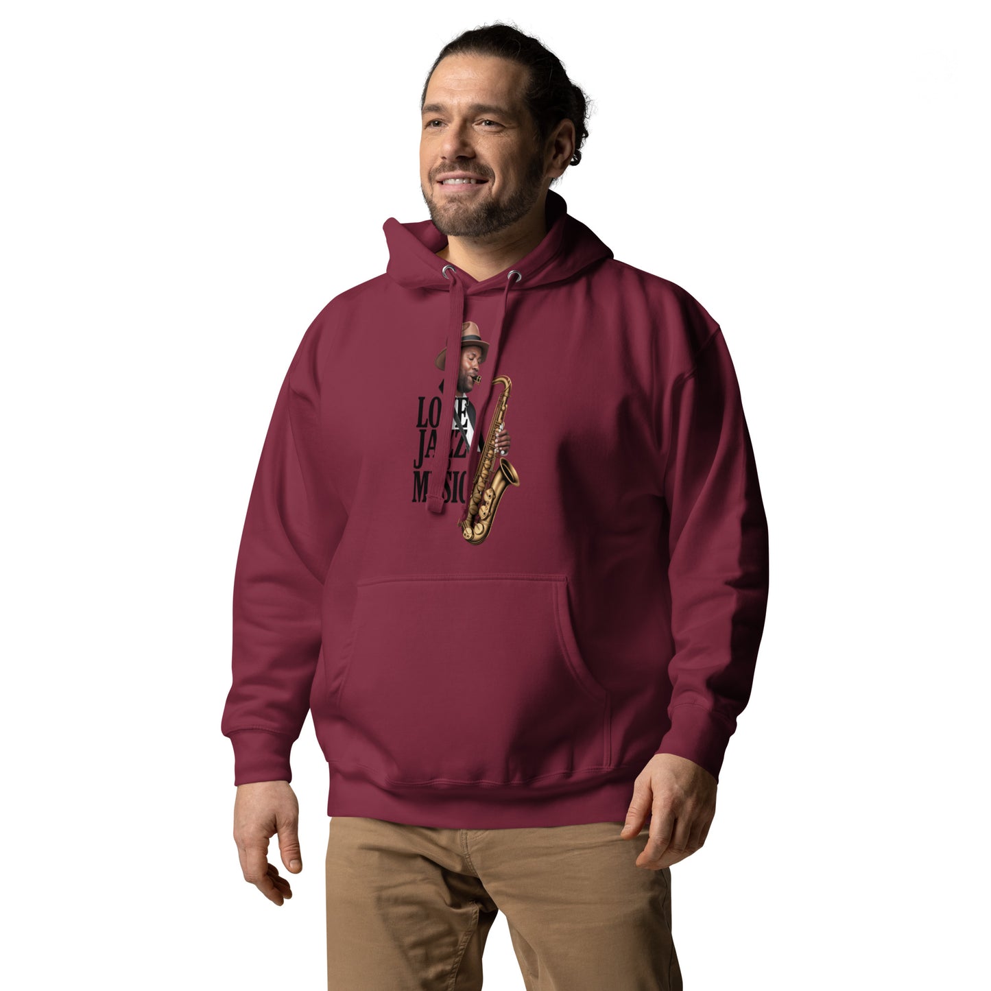 Unisex Kapuzenpullover LOVE JAZZ AND MUSIC für Jazz Musik Liebhaber - MAX F. ArtGrafic