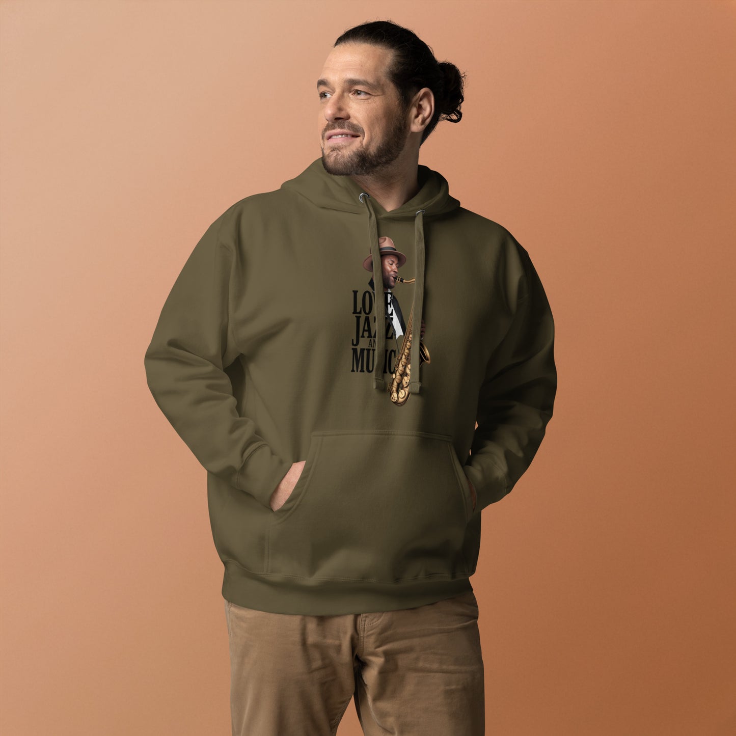 Unisex Kapuzenpullover LOVE JAZZ AND MUSIC für Jazz Musik Liebhaber - MAX F. ArtGrafic
