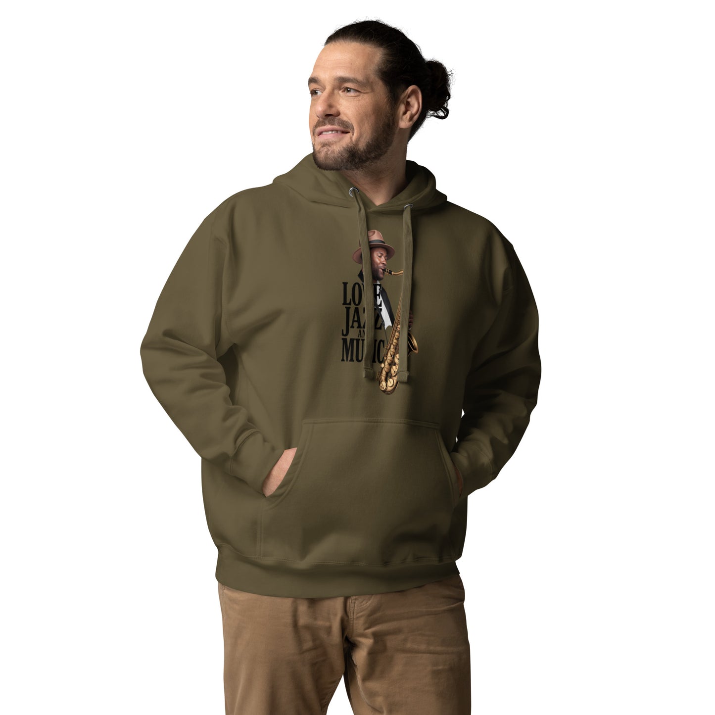 Unisex Kapuzenpullover LOVE JAZZ AND MUSIC für Jazz Musik Liebhaber - MAX F. ArtGrafic