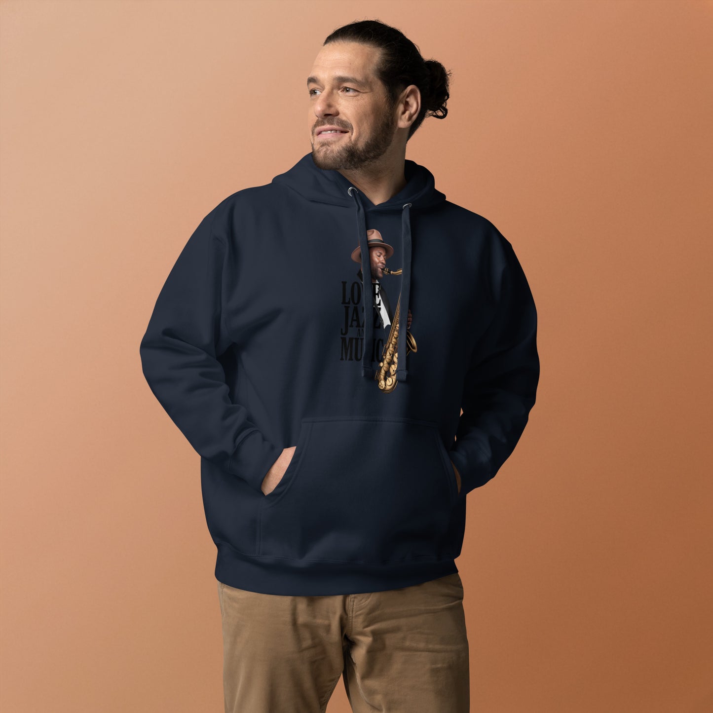 Unisex Kapuzenpullover LOVE JAZZ AND MUSIC für Jazz Musik Liebhaber - MAX F. ArtGrafic