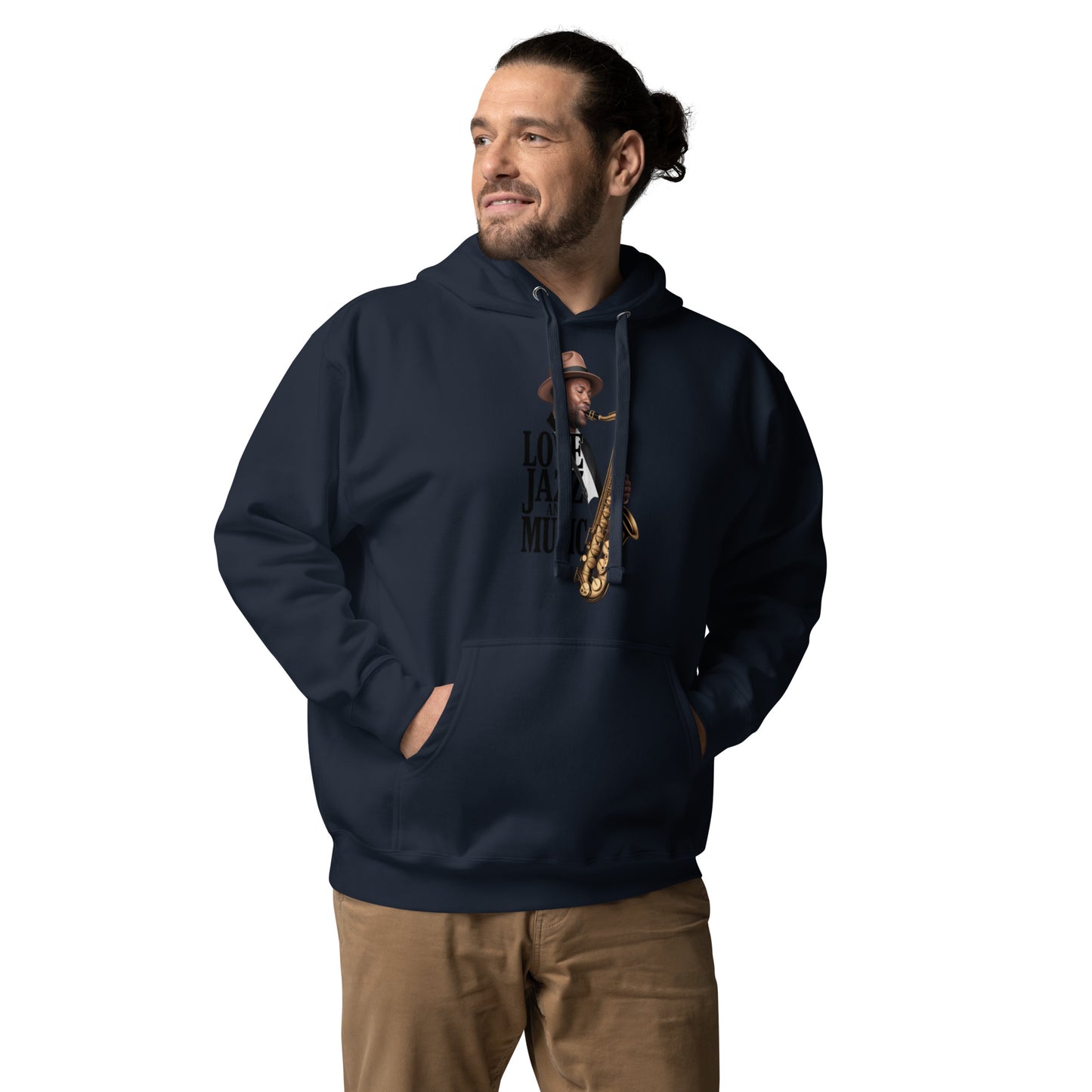Unisex Kapuzenpullover LOVE JAZZ AND MUSIC für Jazz Musik Liebhaber - MAX F. ArtGrafic
