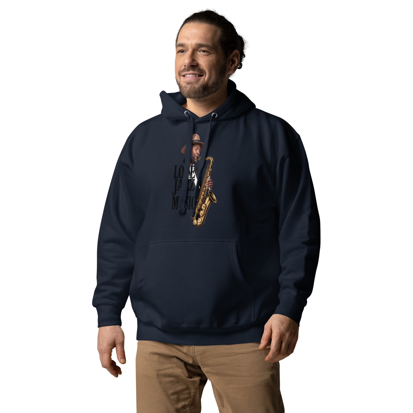 Unisex Kapuzenpullover LOVE JAZZ AND MUSIC für Jazz Musik Liebhaber - MAX F. ArtGrafic