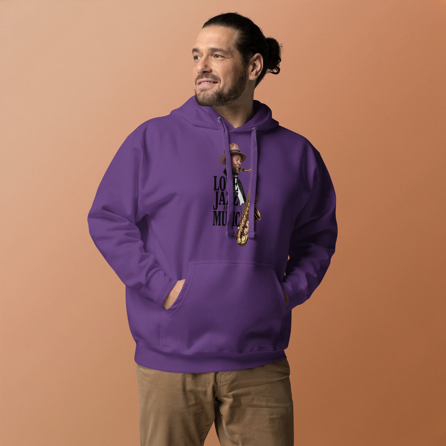 Unisex Kapuzenpullover LOVE JAZZ AND MUSIC für Jazz Musik Liebhaber - MAX F. ArtGrafic