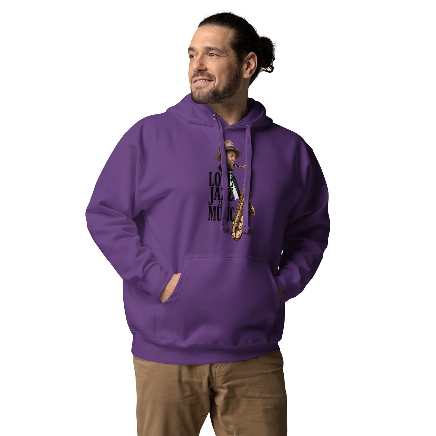 Unisex Kapuzenpullover LOVE JAZZ AND MUSIC für Jazz Musik Liebhaber - MAX F. ArtGrafic