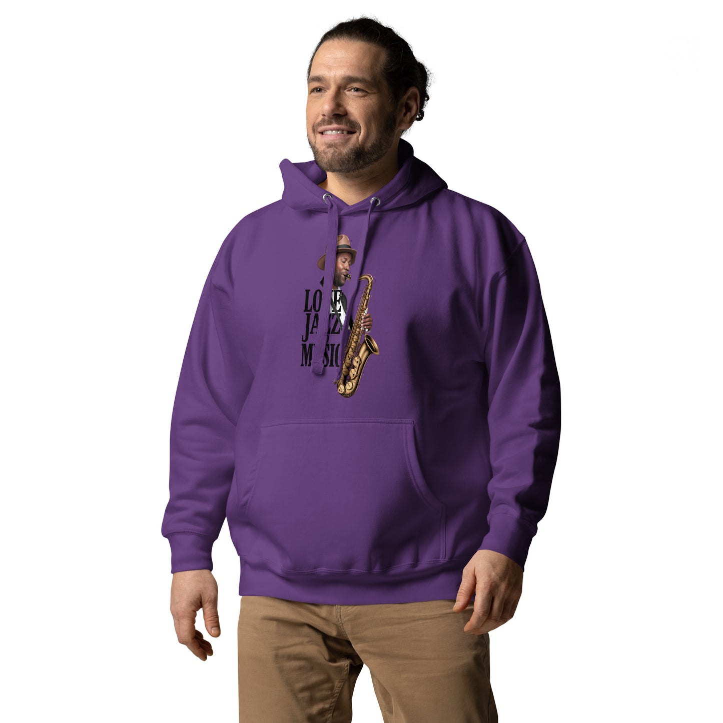 Unisex Kapuzenpullover LOVE JAZZ AND MUSIC für Jazz Musik Liebhaber - MAX F. ArtGrafic