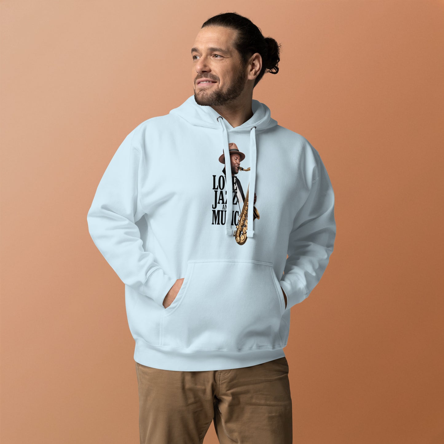 Unisex Kapuzenpullover LOVE JAZZ AND MUSIC für Jazz Musik Liebhaber - MAX F. ArtGrafic