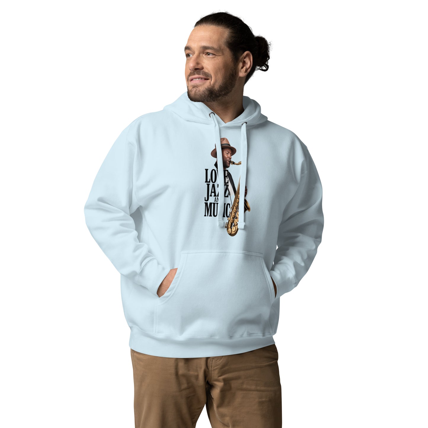 Unisex Kapuzenpullover LOVE JAZZ AND MUSIC für Jazz Musik Liebhaber - MAX F. ArtGrafic