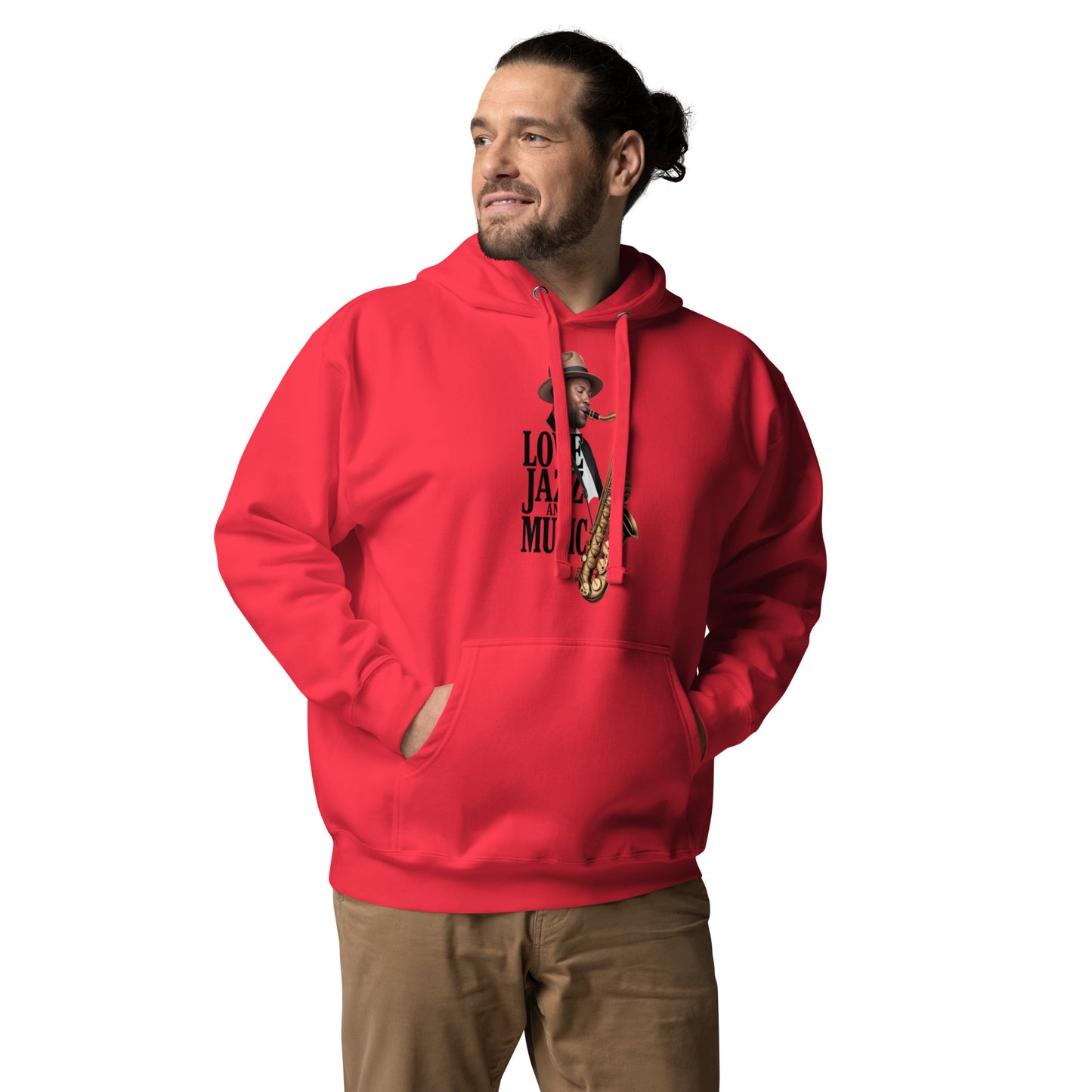 Unisex Kapuzenpullover LOVE JAZZ AND MUSIC für Jazz Musik Liebhaber - MAX F. ArtGrafic