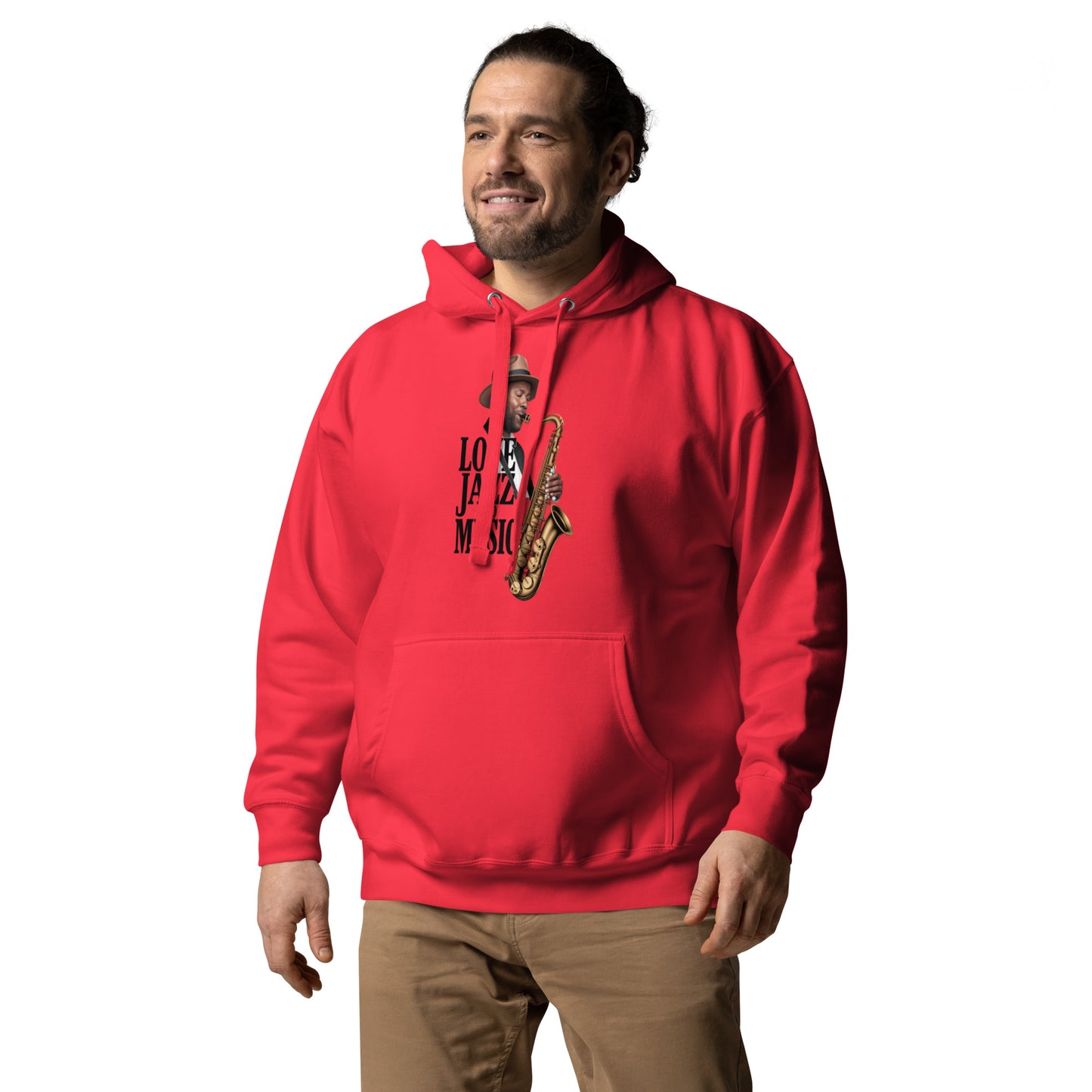 Unisex Kapuzenpullover LOVE JAZZ AND MUSIC für Jazz Musik Liebhaber - MAX F. ArtGrafic