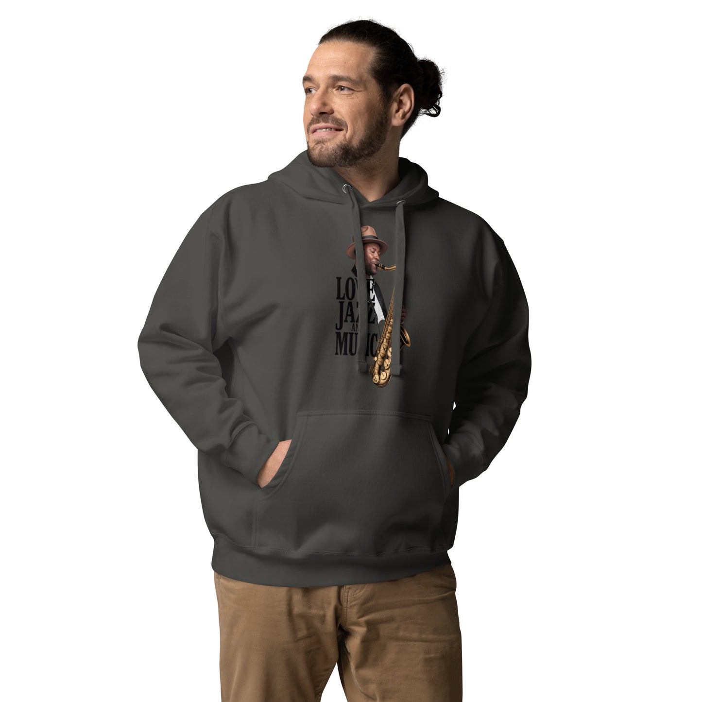 Unisex Kapuzenpullover LOVE JAZZ AND MUSIC für Jazz Musik Liebhaber - MAX F. ArtGrafic