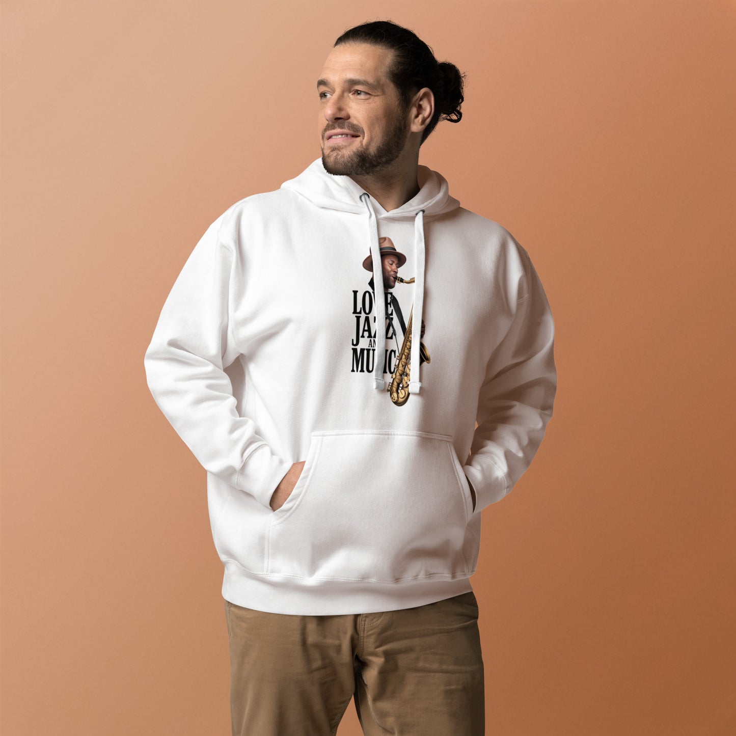 Unisex Kapuzenpullover LOVE JAZZ AND MUSIC für Jazz Musik Liebhaber - MAX F. ArtGrafic