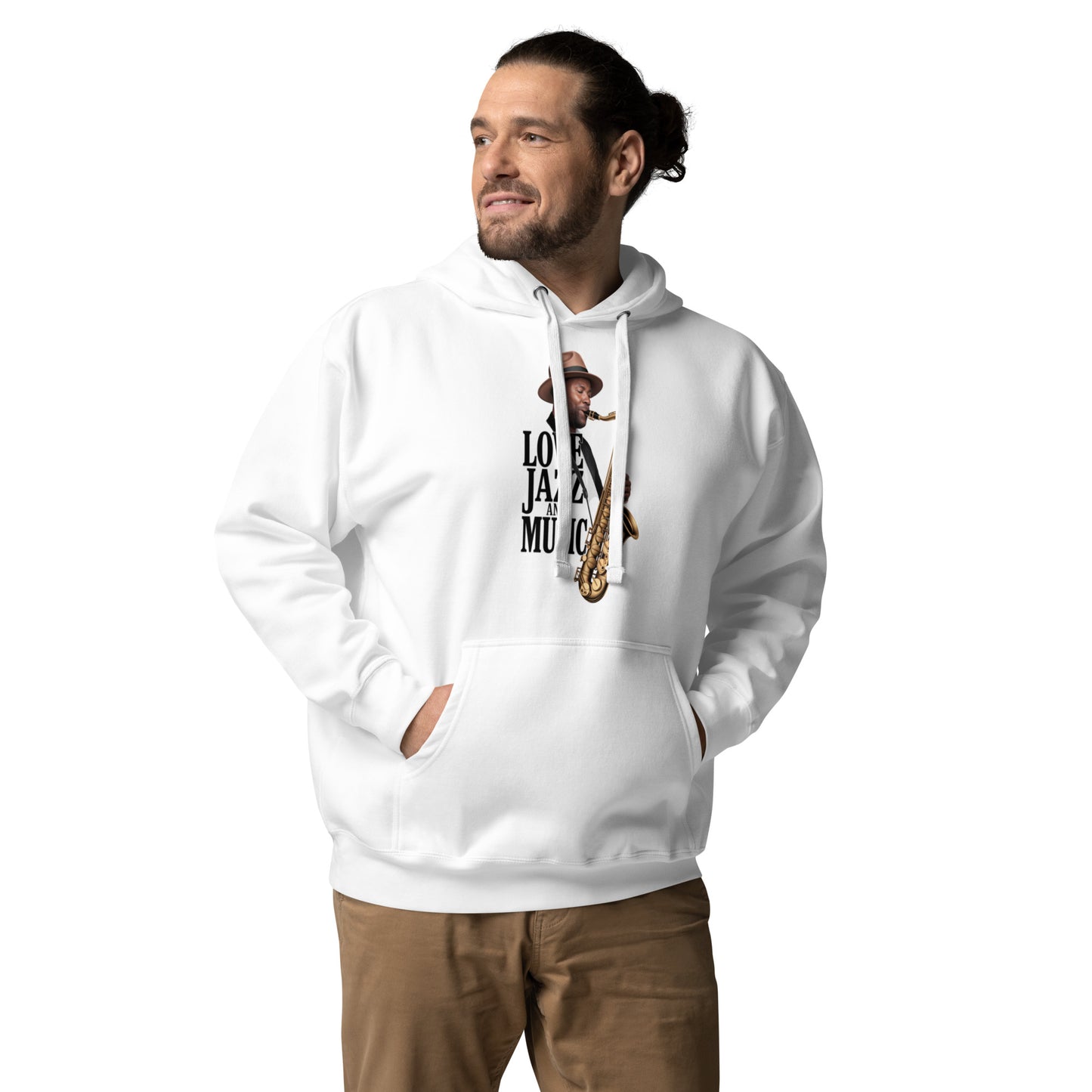 Unisex Kapuzenpullover LOVE JAZZ AND MUSIC für Jazz Musik Liebhaber - MAX F. ArtGrafic