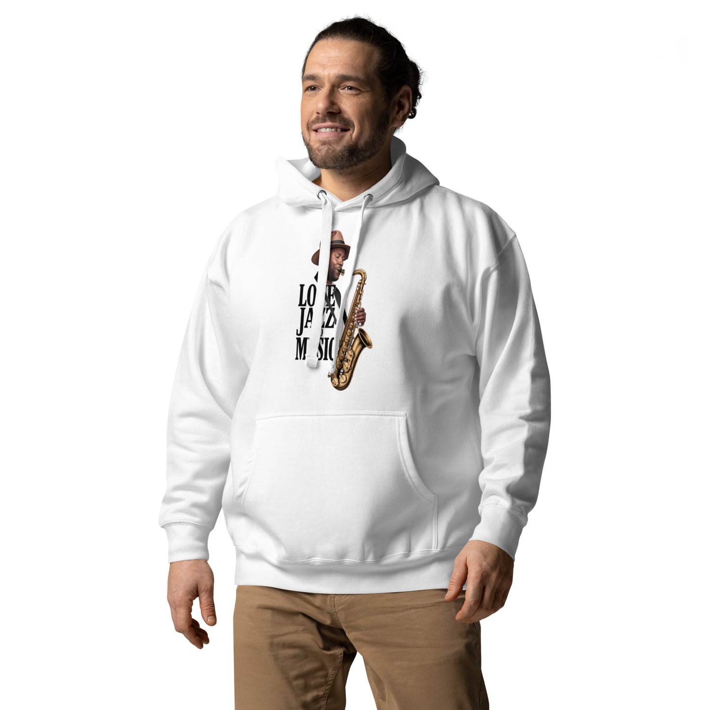 Unisex Kapuzenpullover LOVE JAZZ AND MUSIC für Jazz Musik Liebhaber - MAX F. ArtGrafic