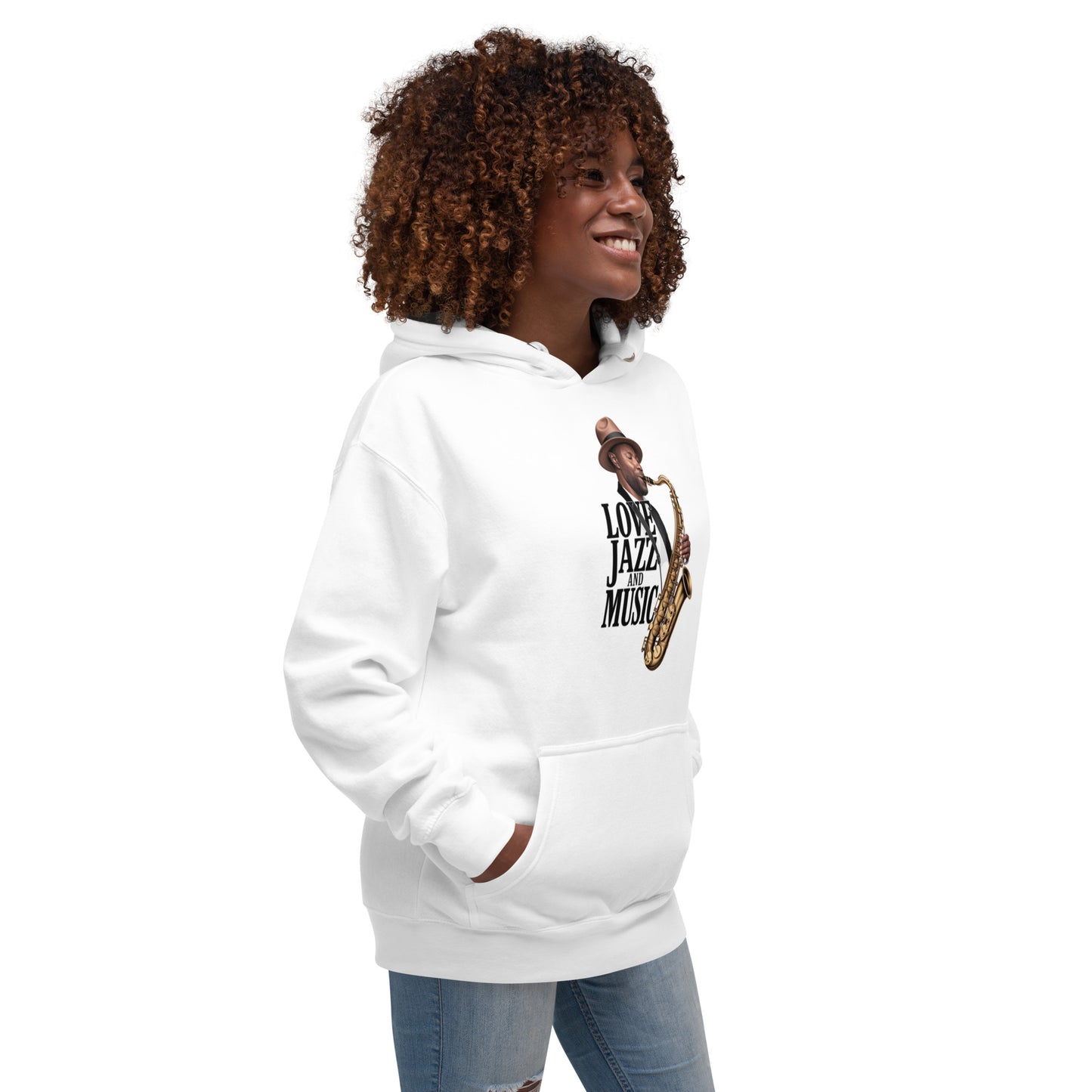 Unisex Kapuzenpullover LOVE JAZZ AND MUSIC für Jazz Musik Liebhaber - MAX F. ArtGrafic