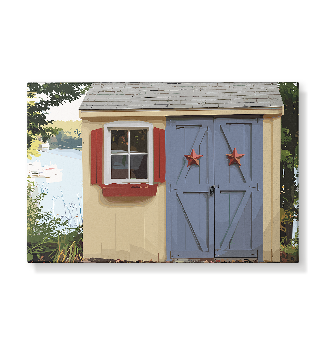 Haus in der Natur - Leinwand 30x20cm