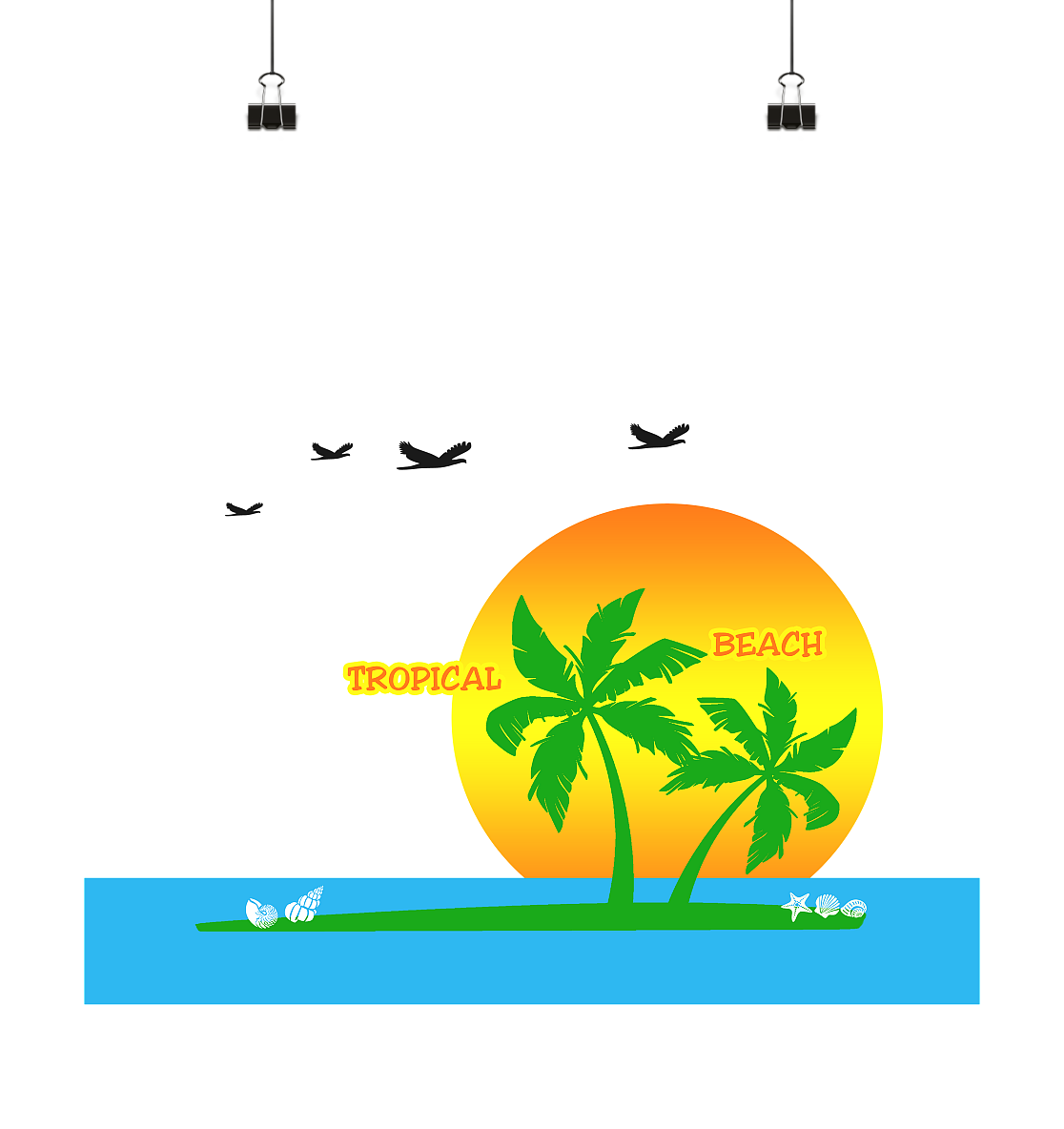 Tropical Beach Poster 40x40 - Tropisches Strandmotiv für Ihr Zuhause - MAX F. ArtGrafic