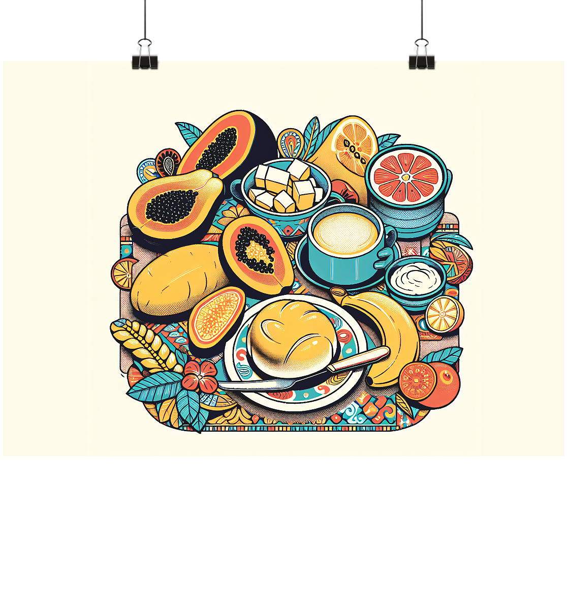 Frühstück Brasilien Poster - DIN A1 Querformat - MAX F. ArtGrafic