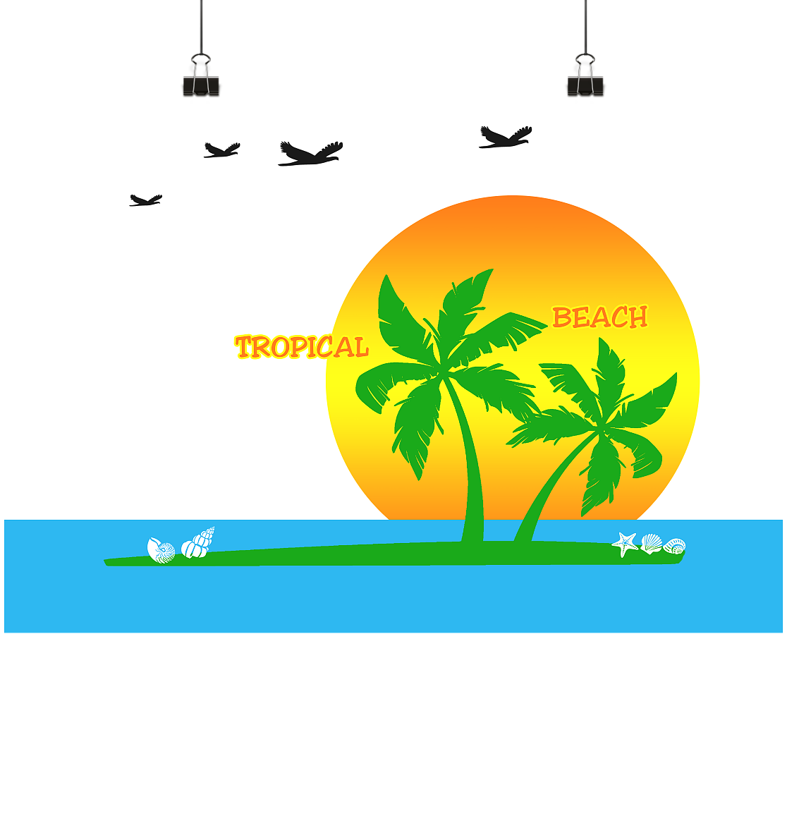 Tropischer Strand Poster Din A1 (quer) – Tropisches Flair für dein Zuhause - MAX F. ArtGrafic