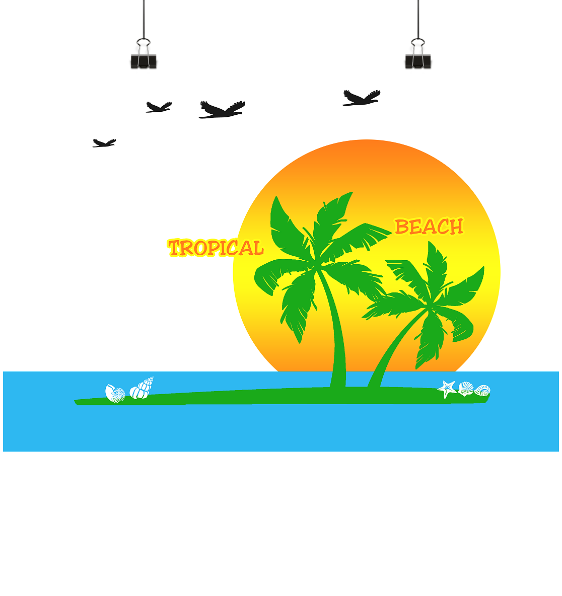 Tropical Beach Poster A2 - Das Must-Have für Chill House Fans - MAX F. ArtGrafic