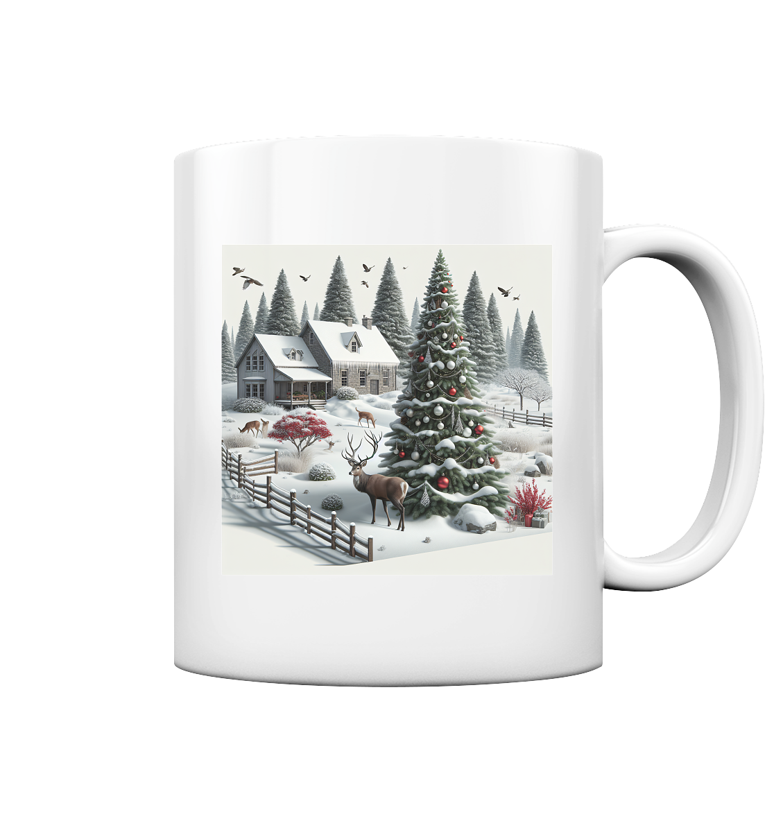 Weihnachtliche Landschaft - Tasse glossy