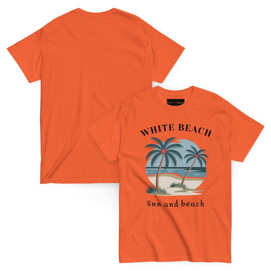 Klassisches Unisex T-Shirt - WHITE BEACH für jeden Anlass - MAX F. ArtGrafic