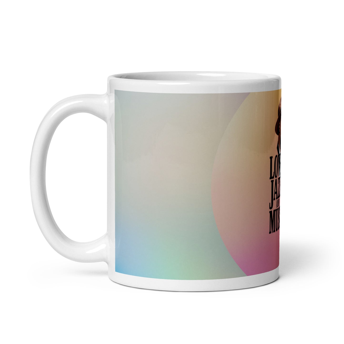 Weiße Tasse Love Jazz und Music – Glänzender Kaffeebecher für Musikliebhaber - MAX F. ArtGrafic