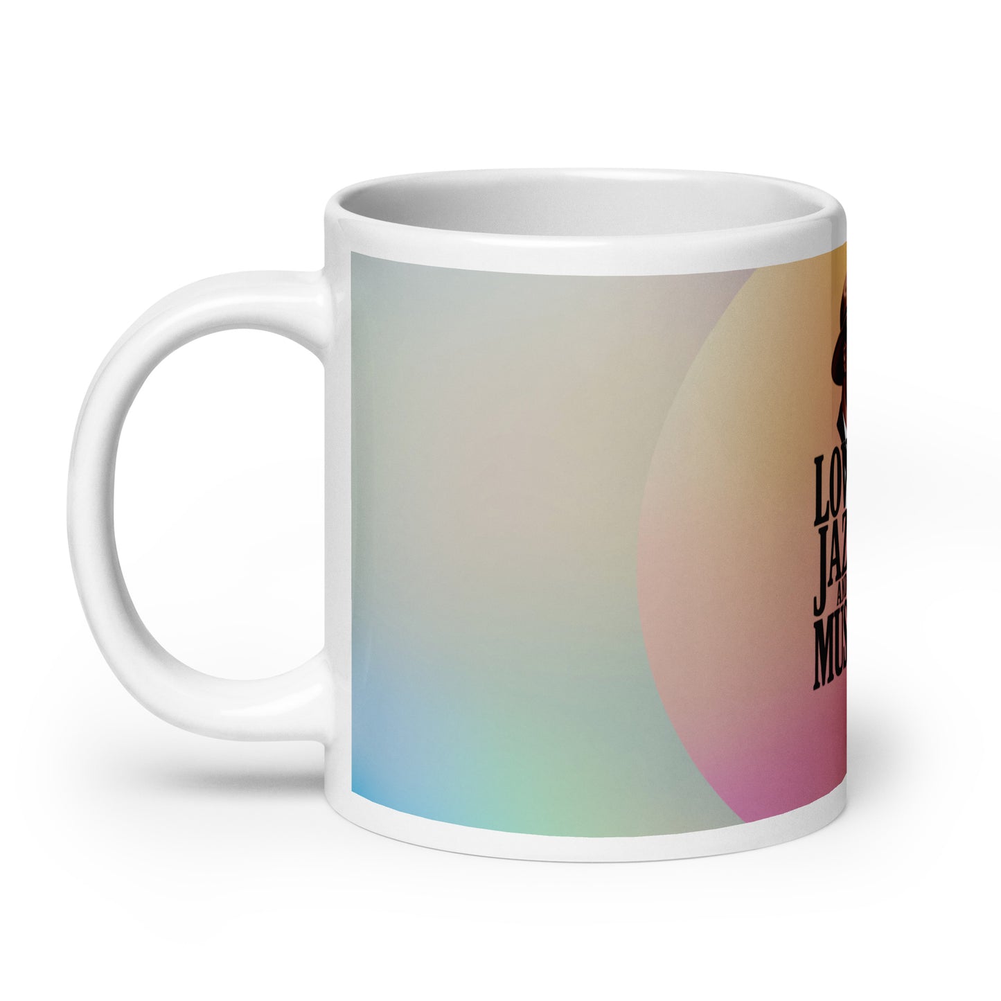 Weiße Tasse Love Jazz und Music – Glänzender Kaffeebecher für Musikliebhaber - MAX F. ArtGrafic