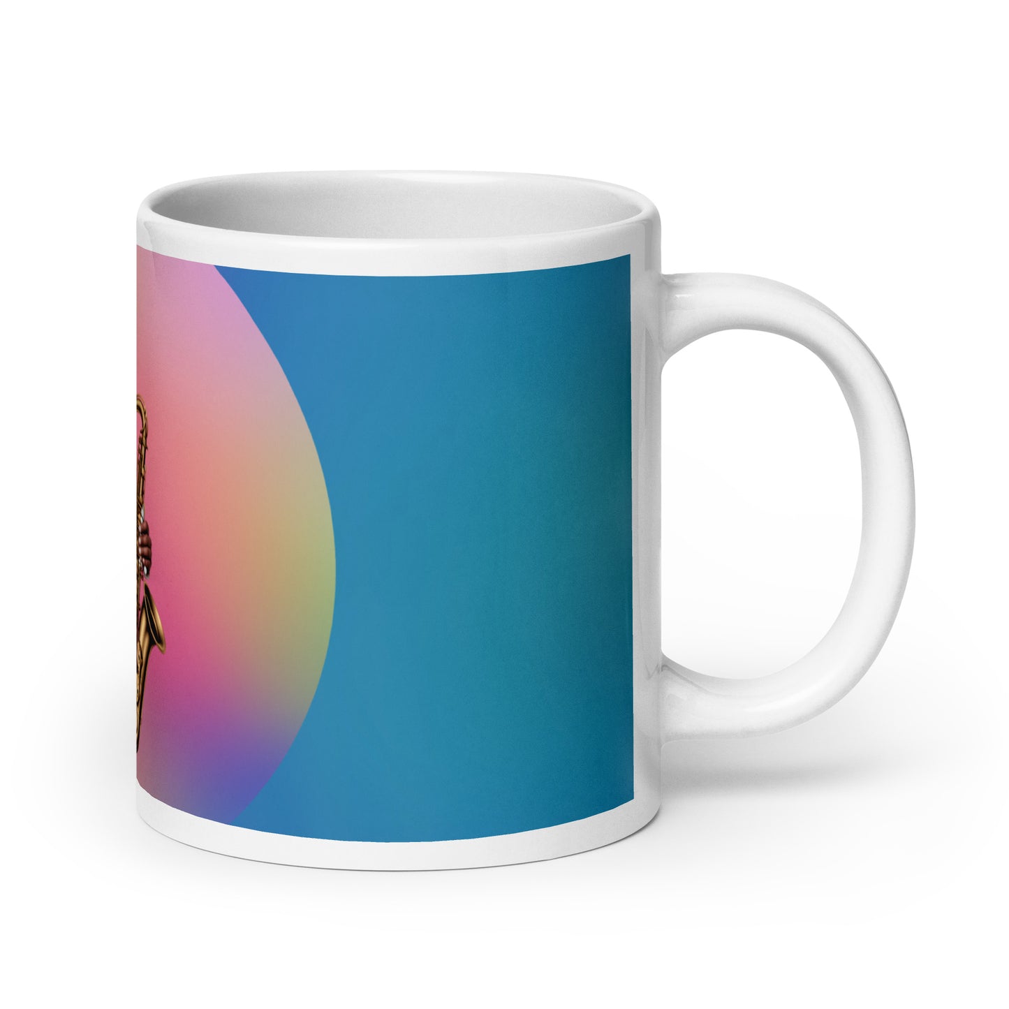 Weiße Tasse Love Jazz und Music – Glänzender Kaffeebecher für Musikliebhaber - MAX F. ArtGrafic