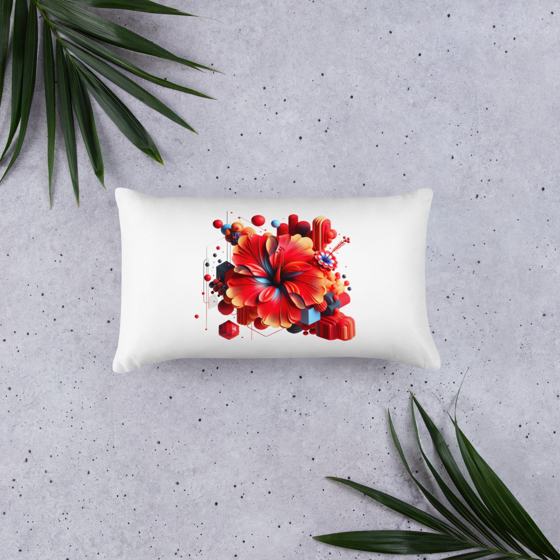 Basic-Kissen mit Hibiskusblüte - Rote Hibiskusblüte - MAX F. ArtGrafic