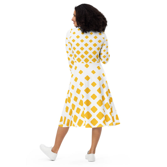 Langärmliges Midikleid mit Allover-Druck | Elegantes & Bequemes Design - MAX F. ArtGrafic
