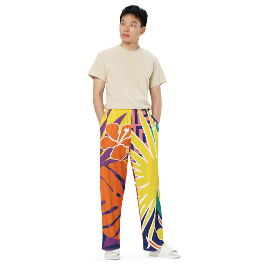 Unisex-Hose mit weitem Bein und Allover-Druck für trendbewusste Outfits - MAX F. ArtGrafic