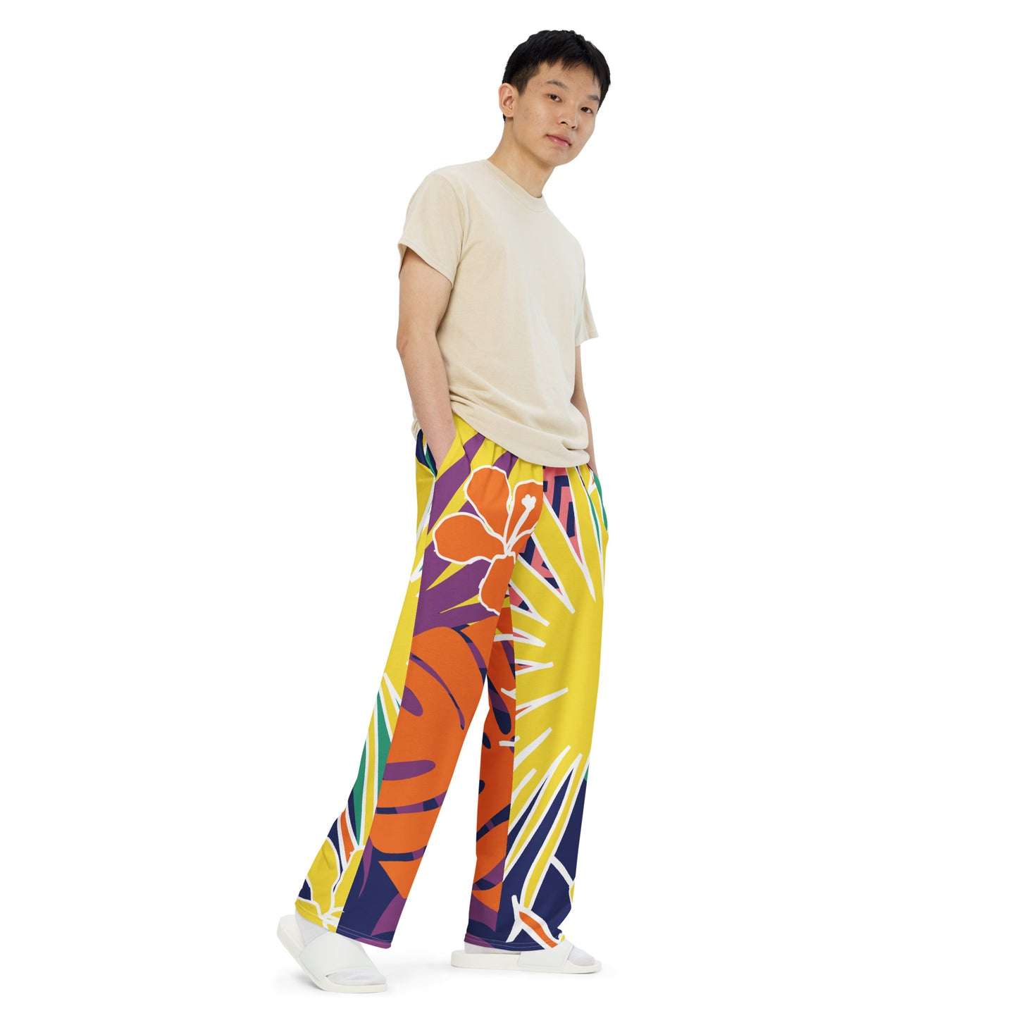 Unisex-Hose mit weitem Bein und Allover-Druck für trendbewusste Outfits - MAX F. ArtGrafic