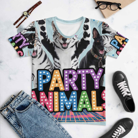 Damen T-Shirt PARTY ANIMALS - Trendige Party Tiere für Damen - MAX F. ArtGrafic