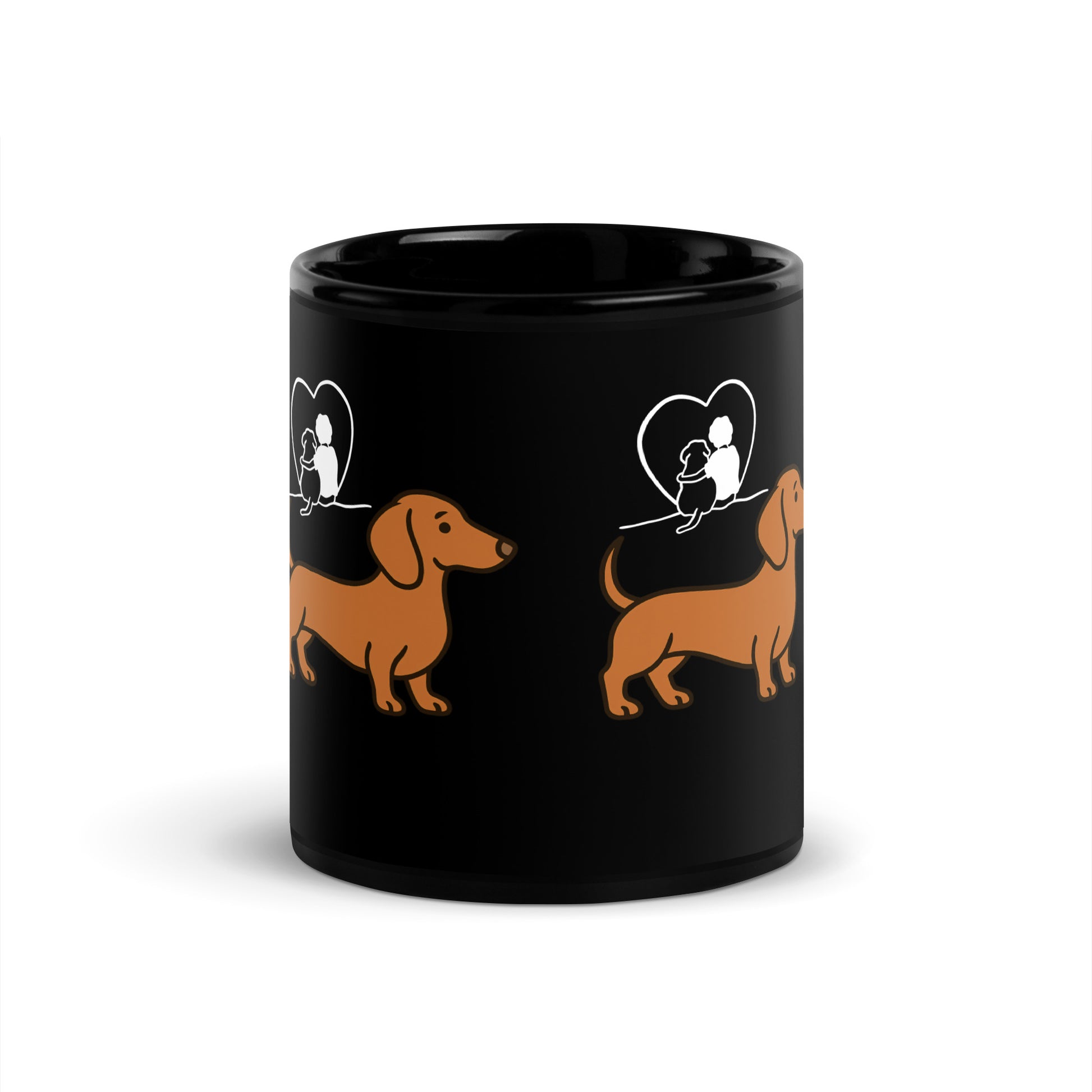 Schwarze glänzende Tasse - Dackel - MAX F. ArtGrafic